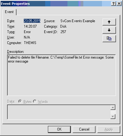 SvCom EventLog example